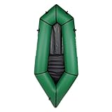 WONITAGO Kayak da viaggio gonfiabile in TPU Packraft, portatile e leggero, con sedile morbido, per rafting in acqua piatta/deriva bicicletta/gommoni Litewater, 210 cm, verde