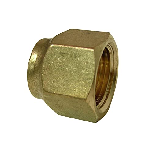 Appli Parts APFN-12 1/2 in Flare Short Brass Flared Fittings for use with Copper, Brass, Aluminum, or Steel tubing in Gas line Plumbing and HVAC Applications