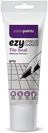 Asian Paints ezyCR8 Tile Seal (Grey), DIY Ready-mix Restoring Tile Grout for Bathroom, Kitchen Tiles – 200mL Tube