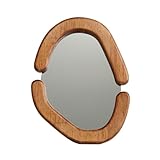 KOHUS Make-up-Spiegel, Retro-Holzspiegel, braun, Schreibtisch-Ornamente, Kosmetikspiegel, Wandmontage, einseitiger Schreibtischspiegel, Schminkspiegel (A)