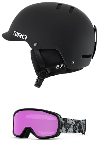 Giro Surface Combo Pack Casco de esquí – Casco de snowboard con gafas a juego negro mate/negro y gris, botánico, M (55,5-59 cm)