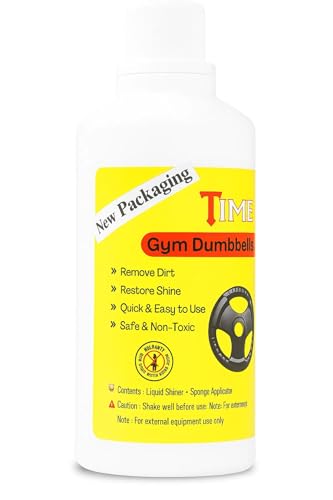 Image of Gym Dumbbells Plates Shiner | Liquid Cleaner for Rubber Metal Weights Plates | Restores Shine Removes Dirt | Safe & Non-Toxic Formula for Home Commercial Gym Equipment Care -500 ML