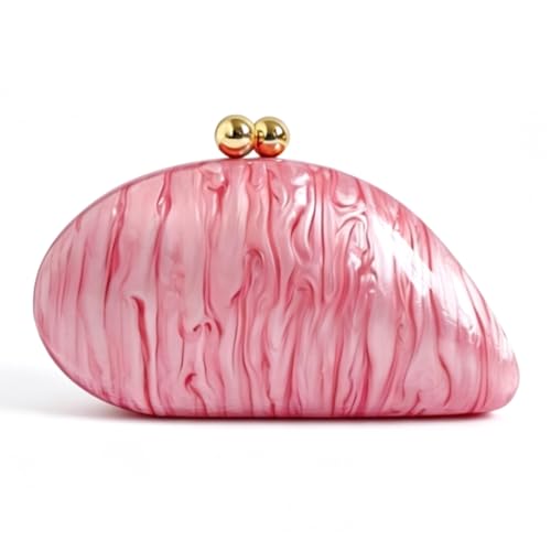 Image of Acrylic Shell Shaped Bag Luxury Marble Clutch Evening Purses for Women Glitter Handbag for Wedding Cocktail Party Prom