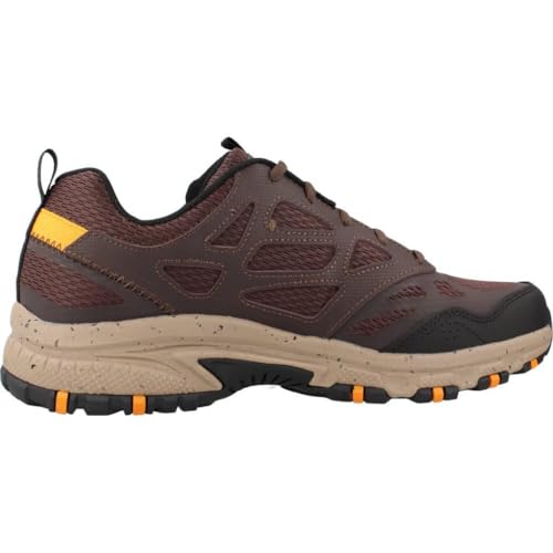 Skechers Herren Hillcrest Sneaker, Braunes Ledernetz Synthetischer Besatz, 42.5 EU – Ansicht 5