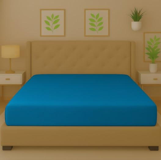 Night Zone Flannelette Fitted Sheets 100% Brushed Cotton 25 cm Deep Fitted Bed Sheet (Teal, Double)