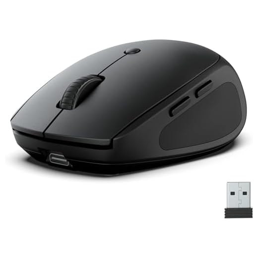 JLab Go Charge Bluetooth Maus/Funkmaus wiederaufladbar, BT 5,0/5,0+2,4Ghz mit USB-Dongle, Laptop Maus kabellos, Silent Wireless Mouse, Computermaus kabellos für PC/iPad/Computer/Tablet