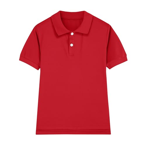 Image of Boy Polo Shirt Pique School Uniform Shirt for Kid Golf Top Youth Boy 5-14Y