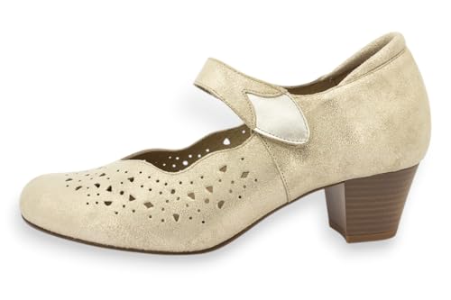 PieSanto - 260323 Mary-Jane Ante Metal Beig para: Mujer Talla: 36