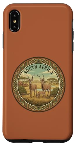 South Africa Safari Kudu Family African Wildlife Vintage Case for iPhone Xs Max