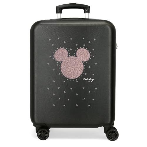 Joumma Disney Mickey Studs Maleta de Cabina Negro 38x55x20 cms Rígida ABS Cierre de combinación Lateral 35L 2 kgs 4 Ruedas Dobles Equipaje Mano