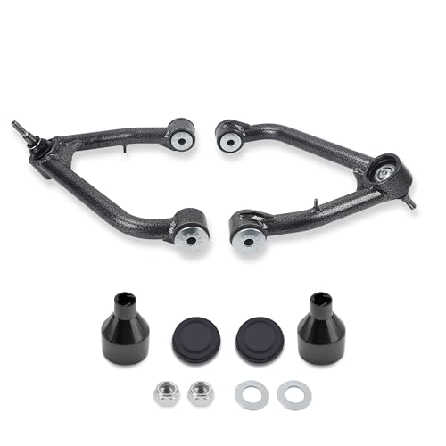 FLYCLE Black Front Upper Control Arms for 2006-2023 RAM 1500 4WD, 2 PCS 2-4" Lift Black White Grain Tubular Front Suspension Control Arm Compatible with RAM 1500 4WD by FLYCLE - Image 6