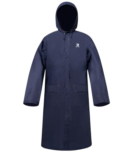 RainRider Long Raincoat for Adult Waterproof Lightweight Rain Jacket Reusable Rainwear