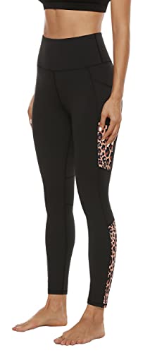 Leggings For Women-Workout Leggings For Women High Waisted Womens Leggings With Pockets Tummy Control Yoga Pants Black/Leopard Medium #TOP2
