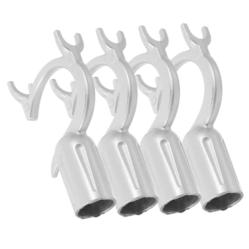VICASKY Lot de 4 Têtes de Fourche à Vêtements en Alliage d'Aluminium, Crochet à Balai Confortable et Facile à Installer pour Placards et Buanderies, Dimensions 9,7 X 5,5 CM