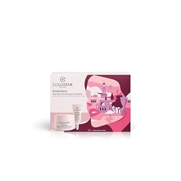 Collistar Rigenera Cofanetto Donna, Kit Viso Regalo con Pochette e Trattamento Antirughe Levigante, Kit Viso per una Pelle Luminosa e Levigata, Crema Viso 50 ml + Contorno Occhi 5 ml