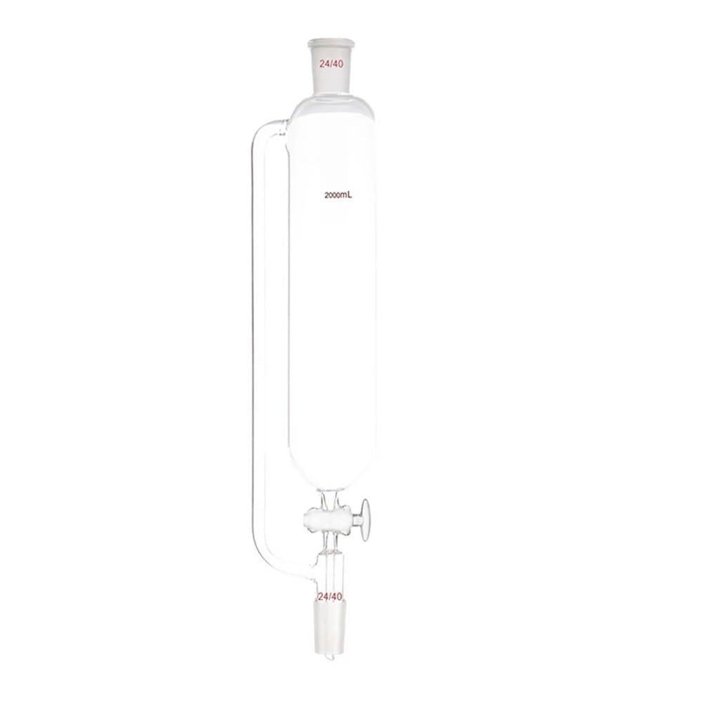 Cristalería de Laboratorio Embudo de presión adicional de vidrio 24/40 con llave de paso de vidrio(500ML)