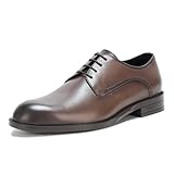 Picture of BOSS Tayil Smooth Leather Derby Dress Shoe Taupe Grey 11.5