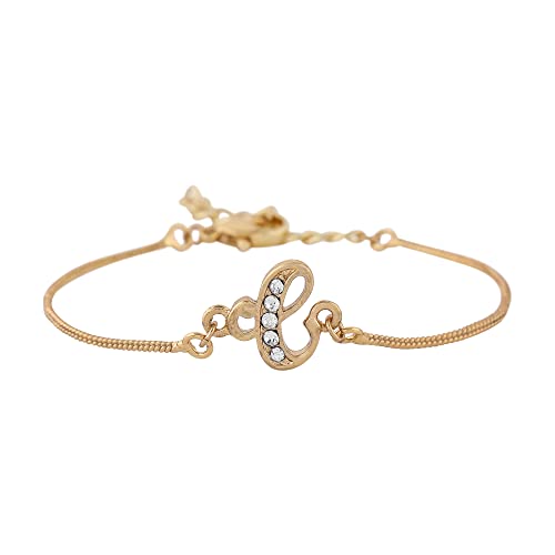 Estele Gold Plated C Letter Bracelet With Crystals For Men & Women (B0B4WBN9VS) Amazon Price History, Amazon Price Tracker