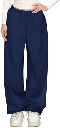 KIRUNDO Sweatpants Women 2025 Fall Baggy Wide Leg Lounge Pants Casual Elastic High Waisted Workout Joggers with Pockets