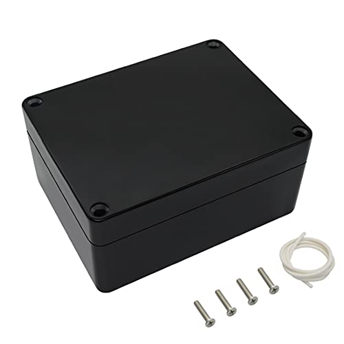 LeMotech Project Box ABS Plastic IP65 Waterproof Dustproof Electrical Junction Box Outdoor Enclosure for Electronics Black 4.5 x 3.5 x 2.1 inch(115 x 90 x 55 mm)(Pack of 1)