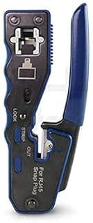 Pinza crimpatrice professionale in acciaio per lan ethernet RJ45 con tecnologia passante idonea per plug CAT.5e, CAT.6 e CAT.7
