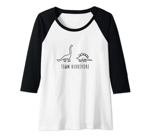 Mujer TEAM HERBIVORE Veganer Vegetarier Design Camiseta Manga Raglan