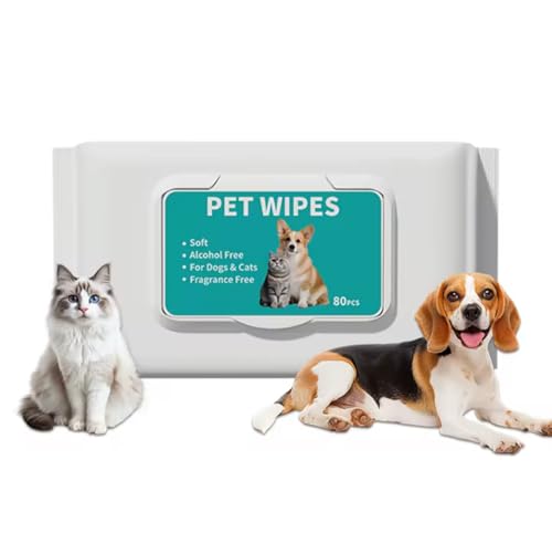 Multi purpose Wipes for all Pets Gentle & Hypoallergenic Dog Grooming Etra thick and durable Free from alcohol and harsh chemicals. Quick bath dog wipes for paws Butt and body. Wet Lock Seal.