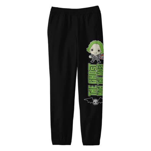 Bioworld Beetlejuice Chibi Ghost with The Most Youth Black Graphic Sweatpants