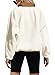 Yanekop Womens Fuzzy Fleece Pullover Sherpa Sweatshirt Long Sleeve Button Down Sweater Winter Fleece Jacket with Pockets(Beige Khaki,XS)