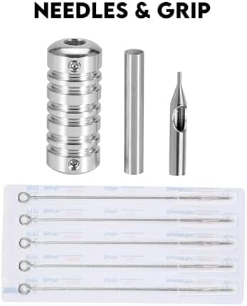Tattoo Kit w/Traditional Coil Tattoo Machines TKI2DORIG Professional Hand Tuned Liner Shader - 8/10 Wrap Coils, Digital Power Supply, Crash Course Book, 2 Training Video Courses & More