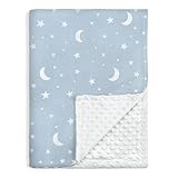 Star Baby Blanket 30 x 40 Inches for Boys Girls, Soft Plush Receiving Blanket with Dotted Back, Gift for Toddler Newborn Infant Christmas Birthday Baby Shower