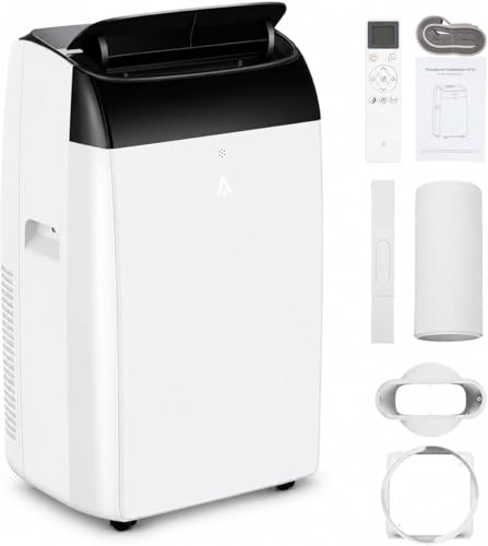 Garvee Mobile Klimaanlage 12000 BTU, 3- in- 1 Klimagerät mit Kühlung, Luftentfeuchter & Ventilator, Selbstverdunstung, 24h- Timer, Leises 48dB Mobiles Klimagerät für Räume bis 51m² (549 sqft