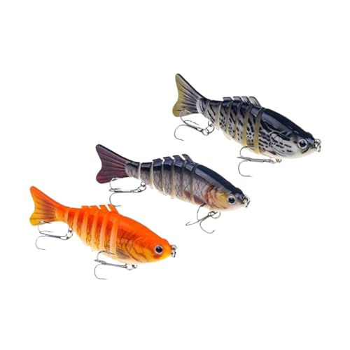 QSTDGVPW 3 Pieces Fishing Lures, Hard Lures, Fishing Baits, Swimbaits for Pike Freshwater and Saltwater, Style B