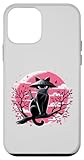 custodia per iphone 12 mini vintage black cat ninja giapponese retro luna gatto ninja lovers