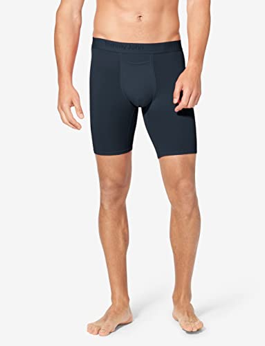 Tommy John Men's Underwear, Boxer Briefs, Cotton Basics With 8" Inseam, Turbulence, Large #TOP4