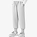 Girls High Waist Joggers Casual Comfort Stretch Cuffed Loose Thermal Sweatpant Fashion Straight Trouser Pocket (3-13 Years) Gray