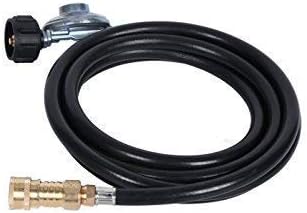 GasSaf 12ft Propane Hose with Regulator -3/8 Quick Connect Disconnect Replacement for Mr. Heater Big Buddy Indoor/Outdoor Heater, Type 1 Connection x Quick Connect Fittings
