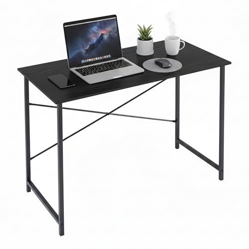 SageNest Computer Desk 40 Inch, Simple Home Office Desk Study Writing Table, Sturdy Metal Frame, Scratch-Resistant MDF Desktop for Bedroom Dorm Workspace Small Space, Black