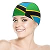 Tanzanian Flag Swim Cap for Women Men Waterproof Adults Swimming Caps Bathing Cap for Long Short Hair #4