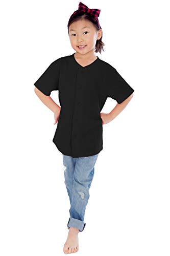 Shaka Wear Kids Premium Active Cotton Button Down Baseball Jersey Uniform XXS-XL2