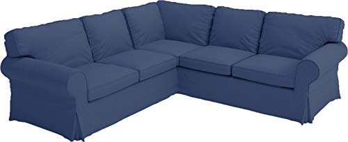 The Thick Cotton IKEA Ektorp 2 2 Sofa Cover Replacement is Custom Made for IKEA Ektorp Corner Or Sectional Sofa Slipcover (Dark Blue)
