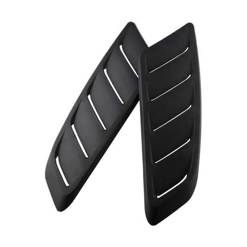 2個のユニバーサルカーボンネットフードベントフロントフードベント装飾エアフローフェンダーインテークフォードマスタングABSプラスチックと互換性あり