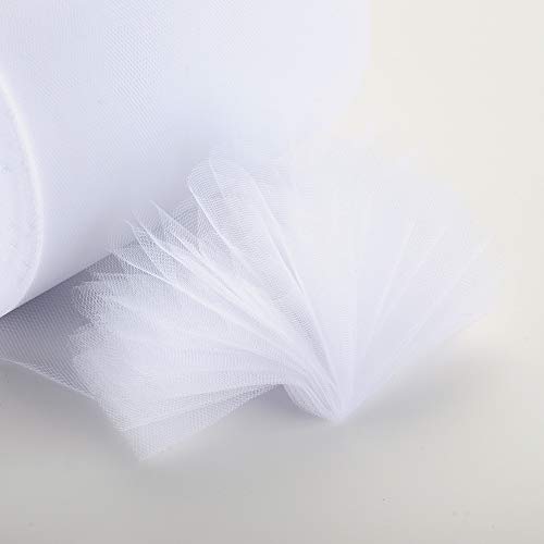 tulle rolls 6 by 100 yards 300 feet tulle roll spool fabric for diy tutu skirts wedding baby shower crafts decorations party supplies white