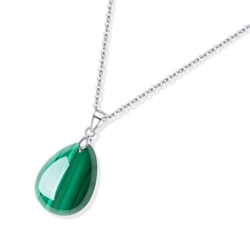 GAVU Women’s Malachite Necklace, Teardrop Crystal Necklace for Women