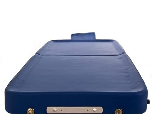 QUIRUMED Klappbare Ayurveda-Trage, Holzstruktur, 192 x 75 cm, rückenfrei, Schwarze Farbe, Kunstleder, höhenverstellbar, Transporttasche, bis 200 kg