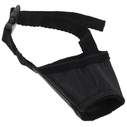 Abaodam Small Dog Anti-Barking Muzzle, Black Soft Breathable Mouth Cover