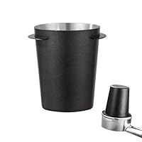 54mm Dosierbecher, Barista Zubehör Coffee Dosing Cup aus Edelstahl, Siebträger Zubehör Kaffee Dosierbecher, Passend für 54mm Siebträger, Dosierbecher Espresso Zubehör für Barista, Zuhause, Schwarz
