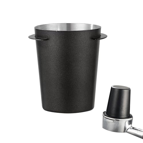 54mm Dosierbecher, Barista Zubehör Coffee Dosing Cup aus Edelstahl, Siebträger Zubehör Kaffee Dosierbecher, Passend für 54mm Siebträger, Dosierbecher Espresso Zubehör für Barista, Zuhause, Schwarz