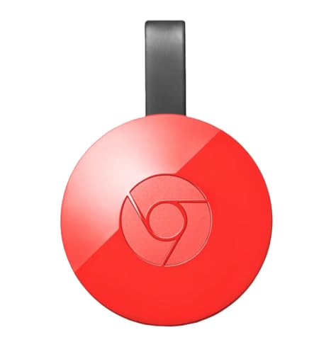Google Chromecast Streaming Media Player (2nd Gen) HD Media Streamer - Coral Red