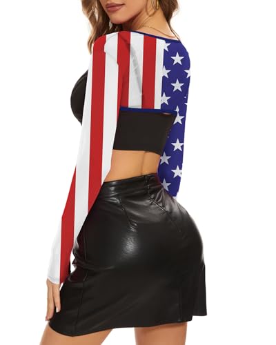 Image of Century Star Mesh Shrug for Women Long Sleeve Sheer Fishnet Cover Up